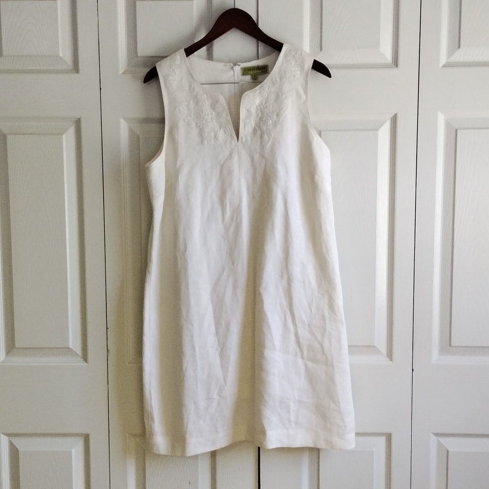 Sigrid Olsen Linen 100 Lined Zipper Back Size 12 Dress